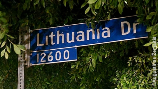 Lithuania Drive ženklas Los Andžele
