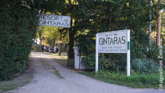 Gintaras Resort on the Lake sign