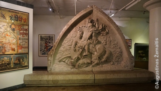 St. George bas-relief of Chicago St. George Lithuanian church at the City Museum of St. Louis, Missouri