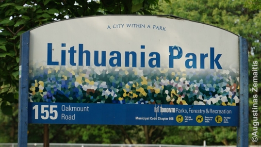 Lithuania Park sign in Toronto