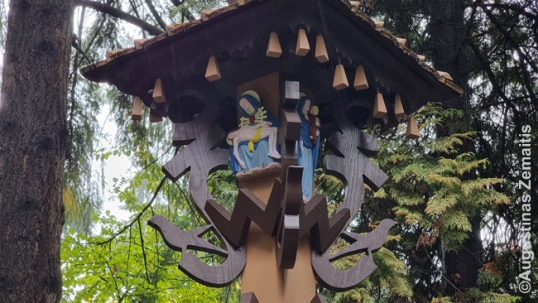 Close-up of the Lithuanian Wayside Shrine in Portland
