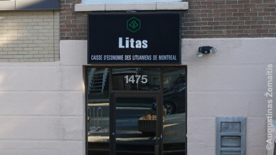 Entrance to Lithuanian credit co-operative Litas at the rectory of Our Lady Gate of Dawn