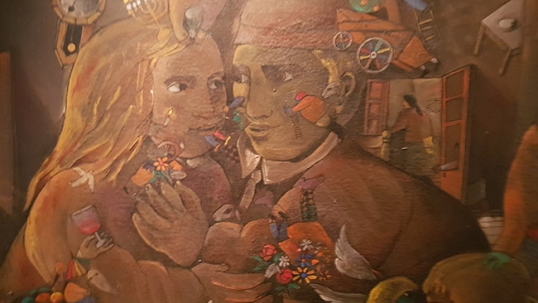 Gurvich work in Gurvich museum, following a typical Gurvich style where larger figures are composed of seemingly unrelated smaller things
