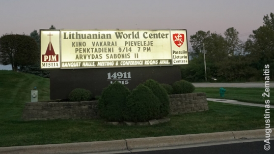 Main sign of the Lithuanian World Center