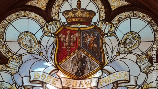 Coat of arms of the 1863 uprising in the St. John Cantius church of Chicago
