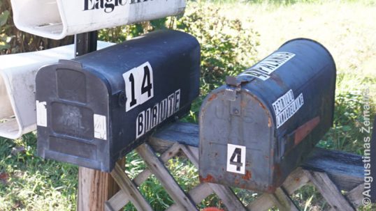 Postboxes with Birute and Palanga street names
