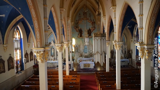 The interior of the Mahanoy City Lithuanian church
