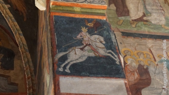 Jogaila ridinga horse on a fresco