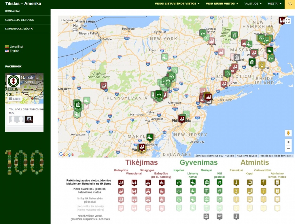  Interactive map „Destination Lithuanian America“