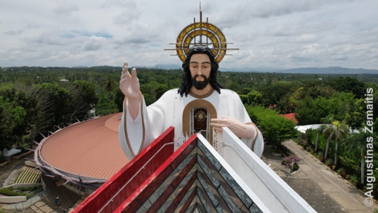 The top of the Divine Mercy statue in Mindanao