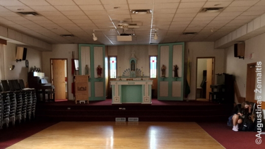 The main hall when converted to the chapel