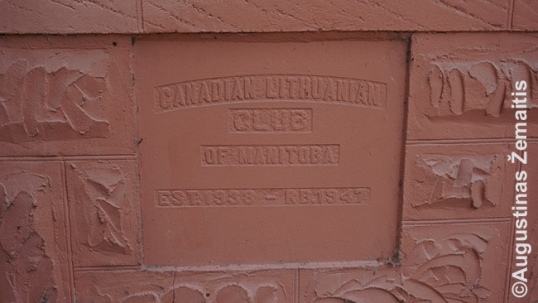  The corner stone of Winnipeg Lithuanian Club 
