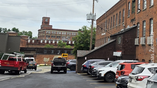Walter Elwood Museum (on the right) at the former carpet mills