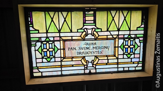 Lithuanian stained-glass window in the interior