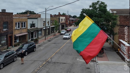 Lithuanian flag in central Delhi